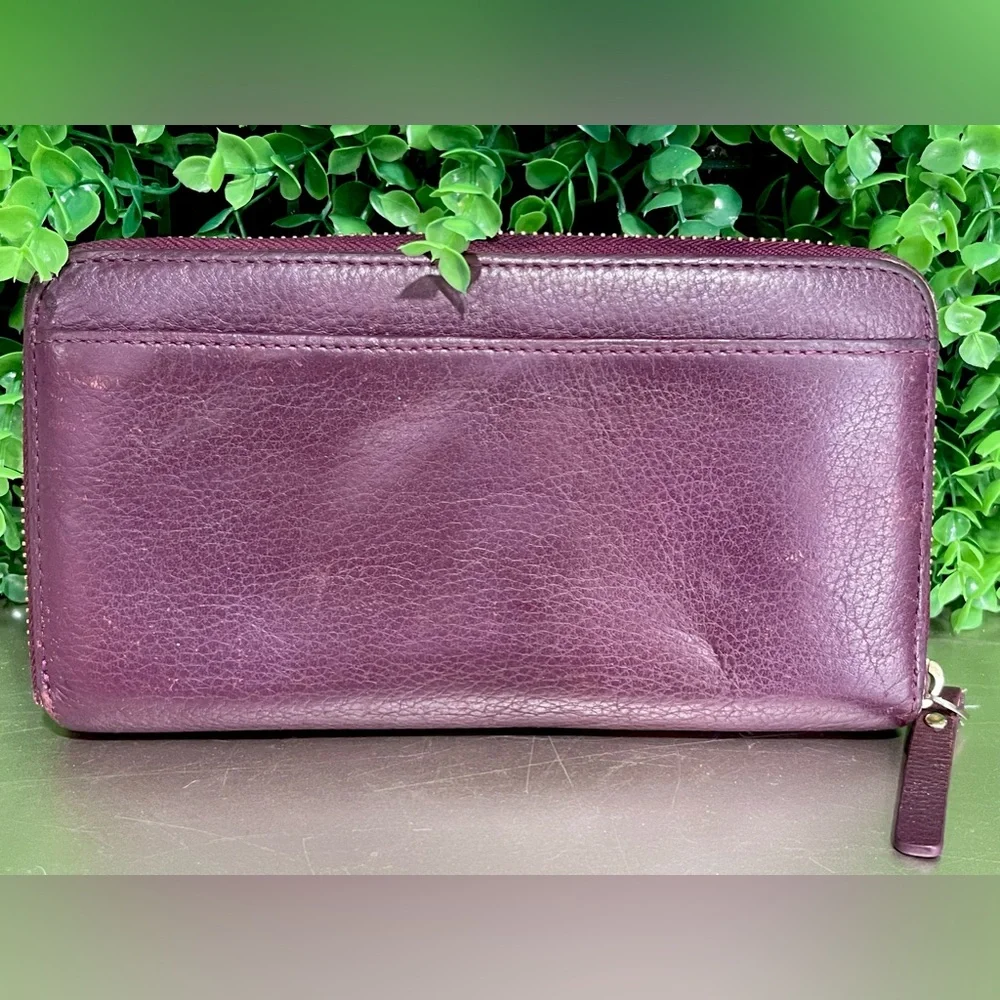 Kate Spade Cobble Hill Lacey Pink Purple Leather Ziparound Wallet